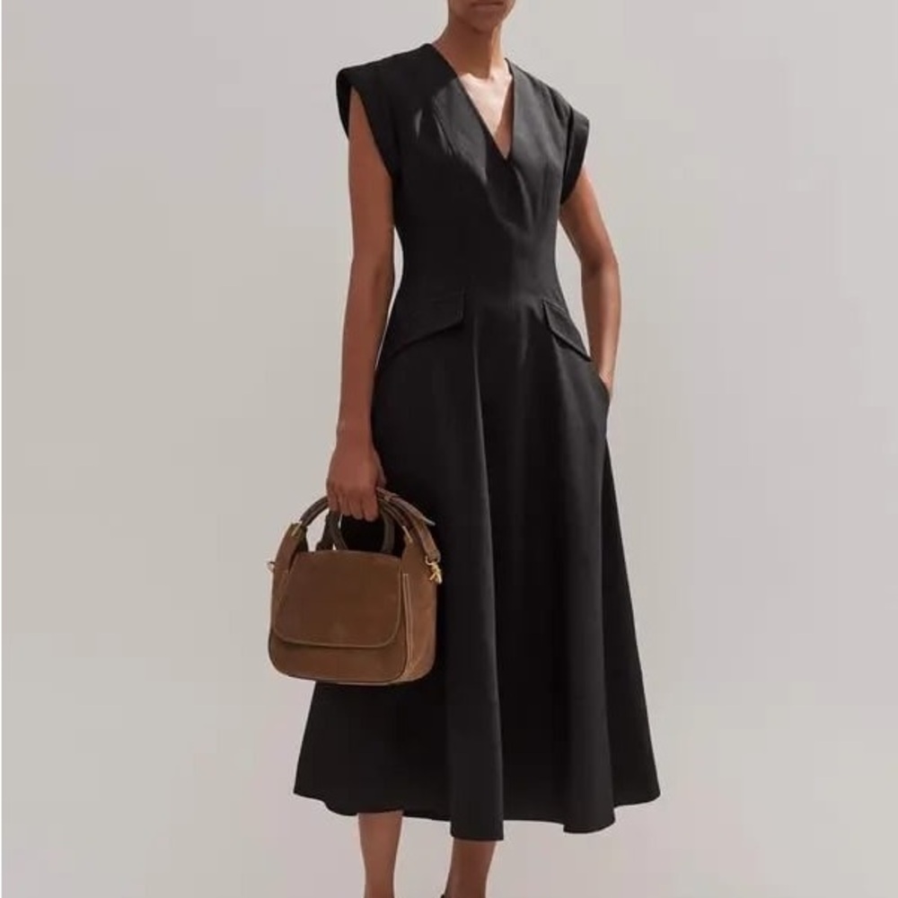 ME+EM Black Midi Dress